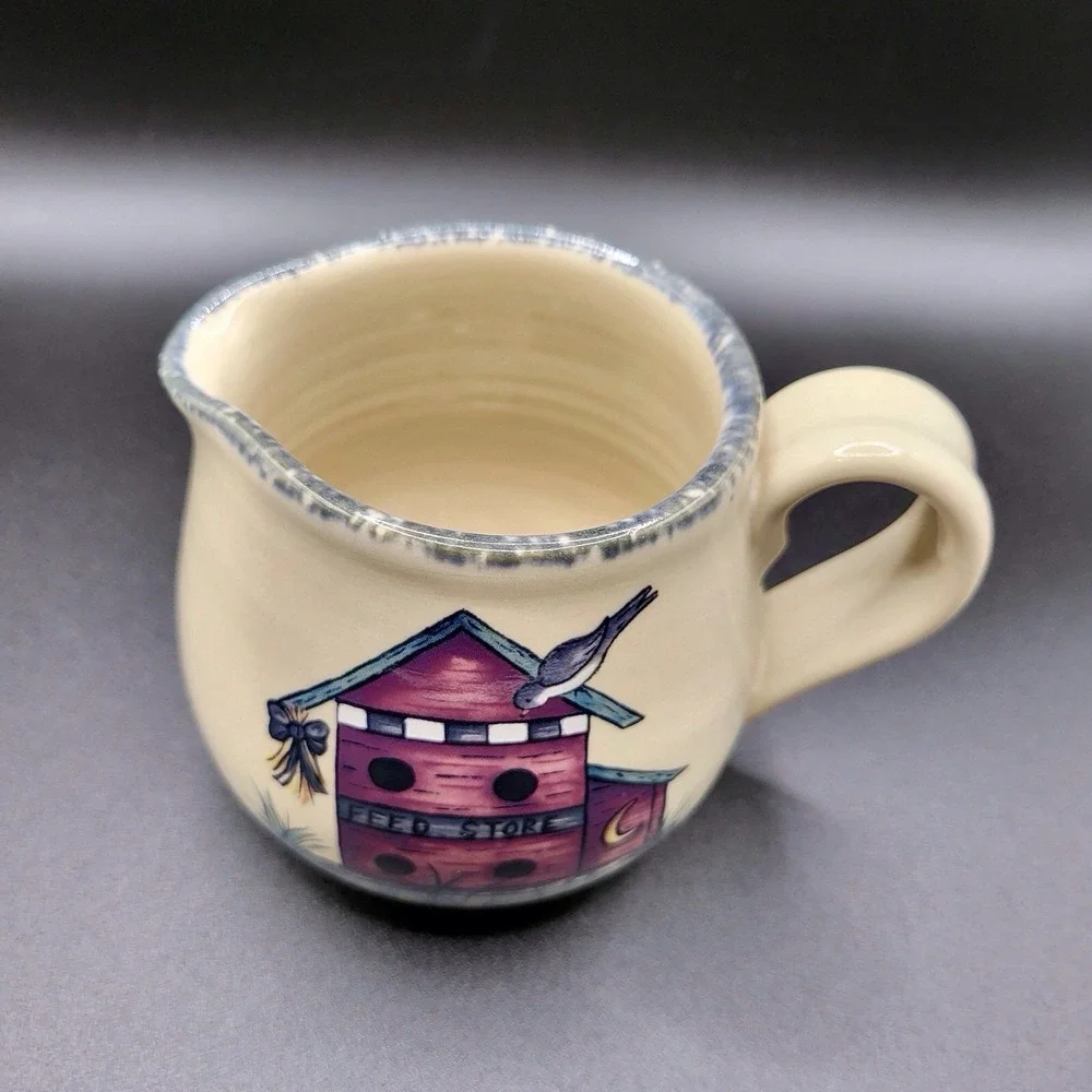 Home &‎ Garden Party Ltd Birdhouse Stoneware Creamer 2003 Feed Store Made in USA